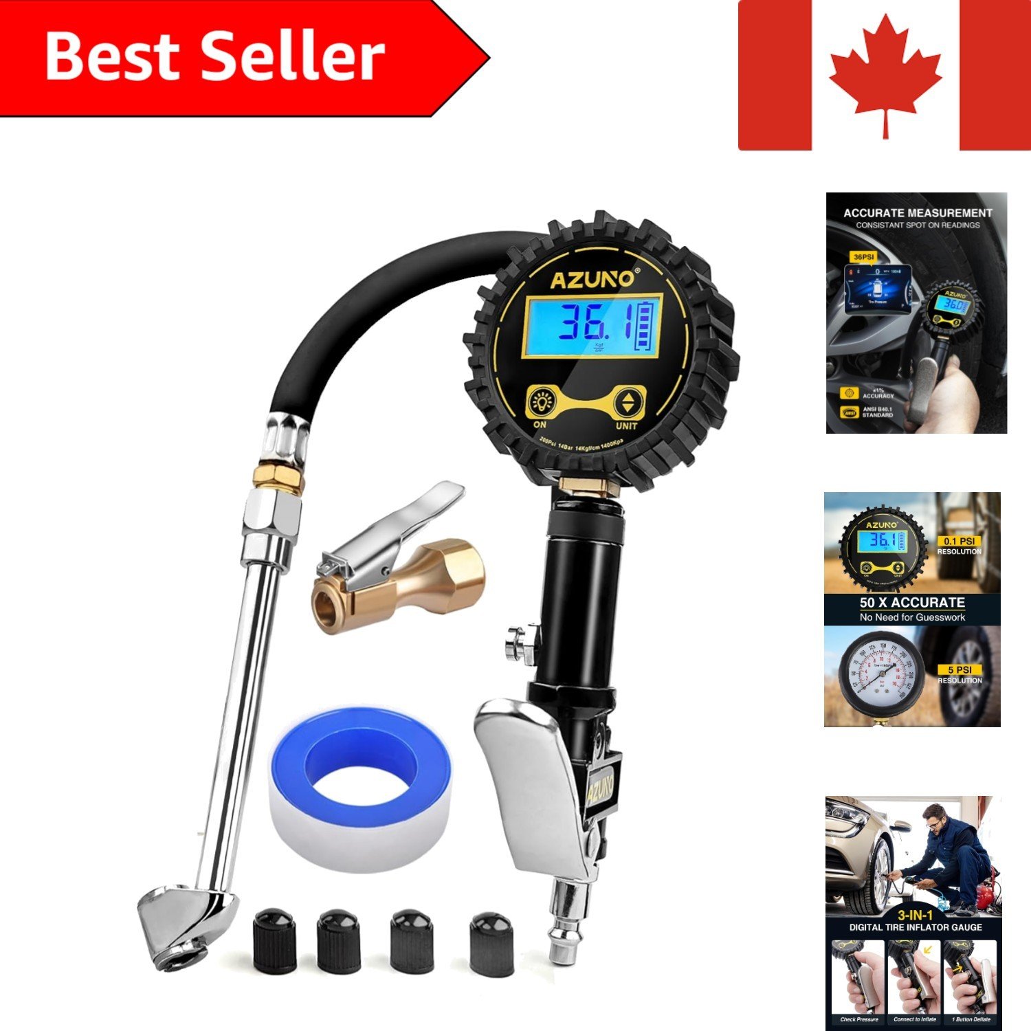 Digital Tire Inflator 200 PSI with Pressure Gauge – Precision for All Vehicles