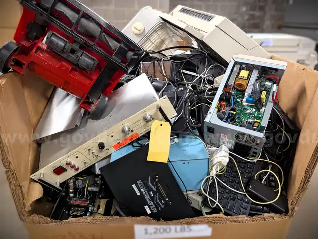 Bin of Scrap Electronics